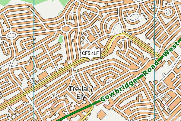 CF5 4LF map - OS VectorMap District (Ordnance Survey)