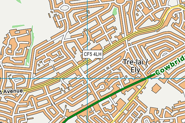 CF5 4LH map - OS VectorMap District (Ordnance Survey)
