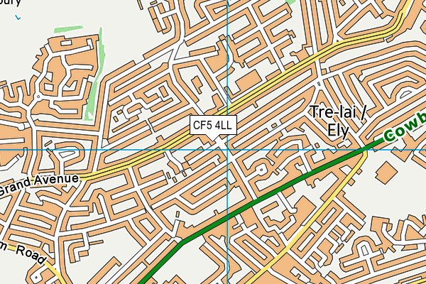 CF5 4LL map - OS VectorMap District (Ordnance Survey)