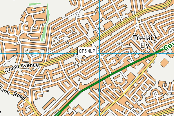 CF5 4LP map - OS VectorMap District (Ordnance Survey)