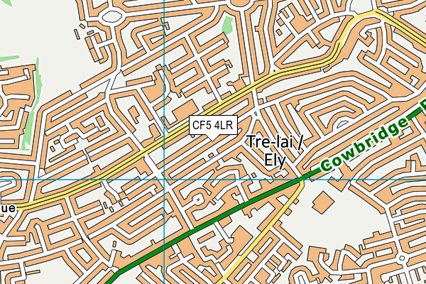 CF5 4LR map - OS VectorMap District (Ordnance Survey)