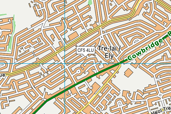 CF5 4LU map - OS VectorMap District (Ordnance Survey)