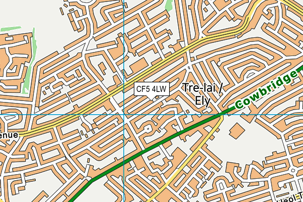 CF5 4LW map - OS VectorMap District (Ordnance Survey)