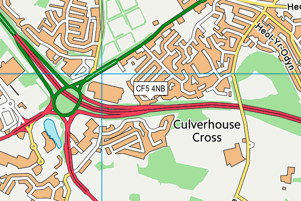 CF5 4NB map - OS VectorMap District (Ordnance Survey)