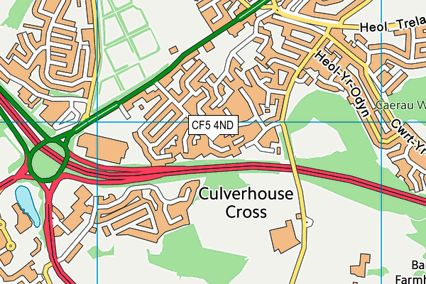 CF5 4ND map - OS VectorMap District (Ordnance Survey)