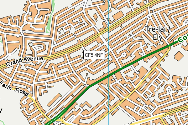 CF5 4NF map - OS VectorMap District (Ordnance Survey)