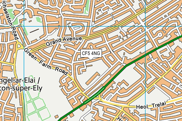 CF5 4NG map - OS VectorMap District (Ordnance Survey)