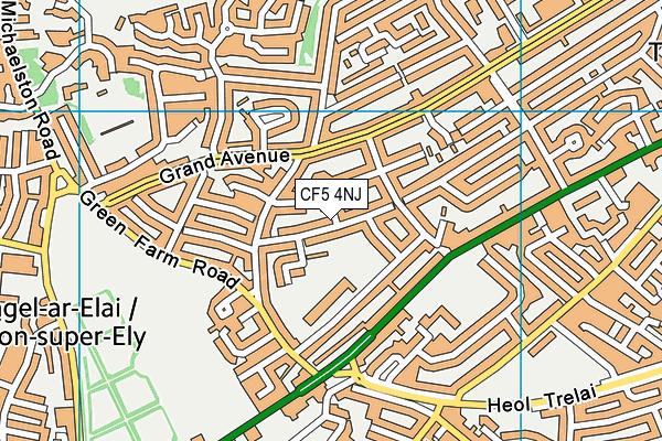 CF5 4NJ map - OS VectorMap District (Ordnance Survey)