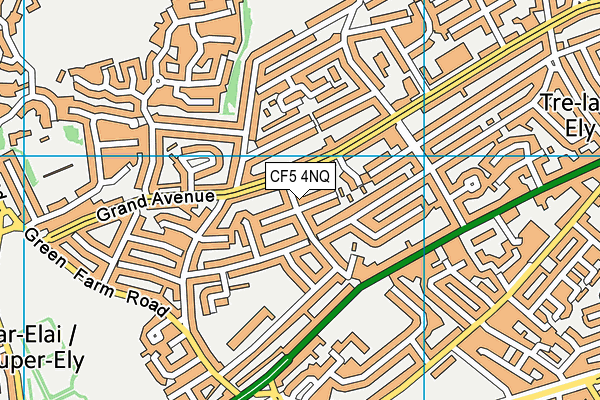 CF5 4NQ map - OS VectorMap District (Ordnance Survey)