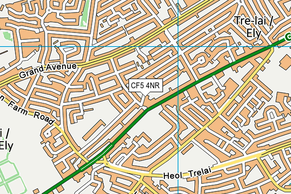 CF5 4NR map - OS VectorMap District (Ordnance Survey)