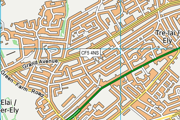 CF5 4NS map - OS VectorMap District (Ordnance Survey)