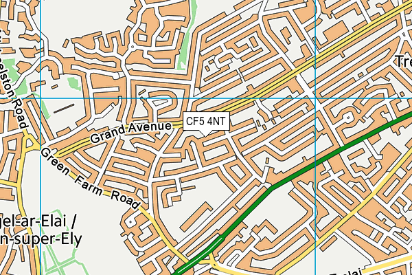 CF5 4NT map - OS VectorMap District (Ordnance Survey)