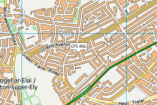 CF5 4NU map - OS VectorMap District (Ordnance Survey)