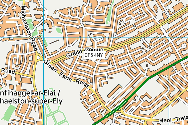 CF5 4NY map - OS VectorMap District (Ordnance Survey)