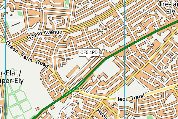 Hywel Dda Primary School map (CF5 4PD) - OS VectorMap District (Ordnance Survey)
