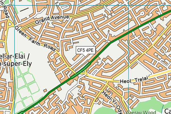CF5 4PE map - OS VectorMap District (Ordnance Survey)