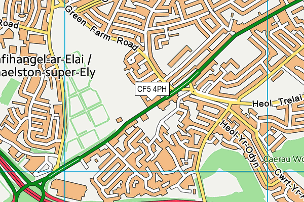 CF5 4PH map - OS VectorMap District (Ordnance Survey)