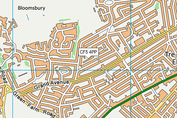 CF5 4PP map - OS VectorMap District (Ordnance Survey)