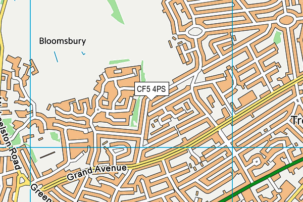 CF5 4PS map - OS VectorMap District (Ordnance Survey)