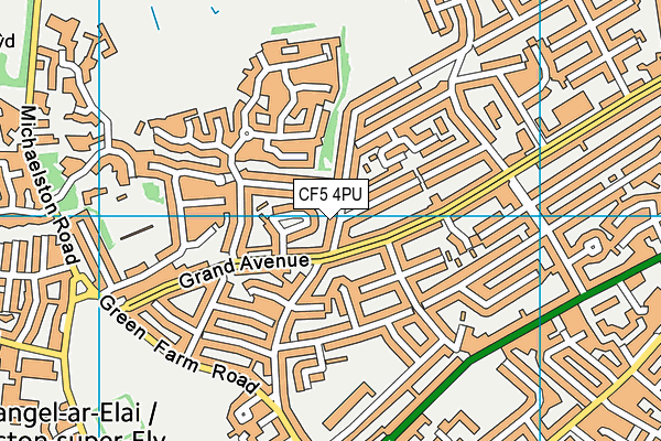 CF5 4PU map - OS VectorMap District (Ordnance Survey)