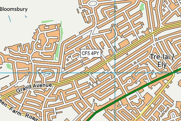 CF5 4PY map - OS VectorMap District (Ordnance Survey)