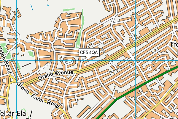 CF5 4QA map - OS VectorMap District (Ordnance Survey)