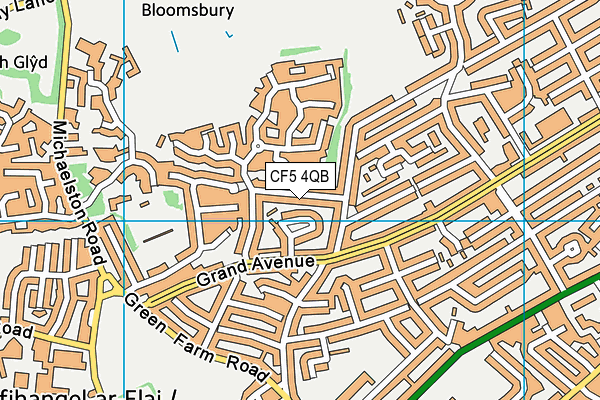 CF5 4QB map - OS VectorMap District (Ordnance Survey)