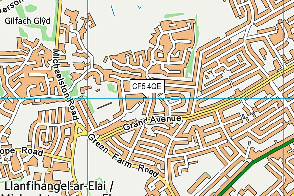 CF5 4QE map - OS VectorMap District (Ordnance Survey)