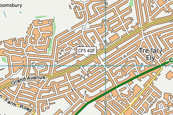 CF5 4QF map - OS VectorMap District (Ordnance Survey)