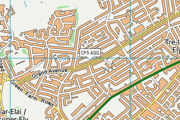 CF5 4QG map - OS VectorMap District (Ordnance Survey)