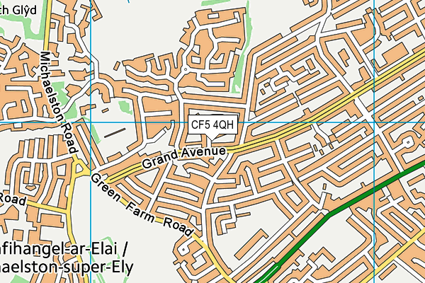 CF5 4QH map - OS VectorMap District (Ordnance Survey)