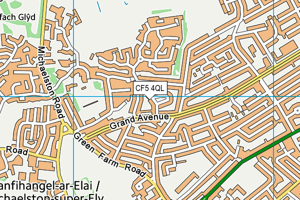 CF5 4QL map - OS VectorMap District (Ordnance Survey)