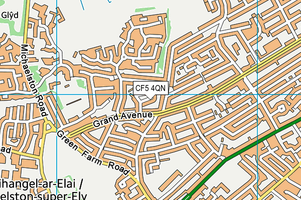 CF5 4QN map - OS VectorMap District (Ordnance Survey)