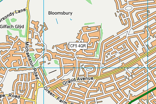 CF5 4QR map - OS VectorMap District (Ordnance Survey)