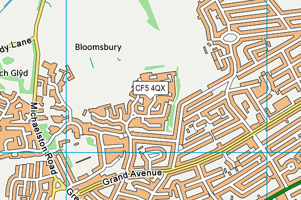 CF5 4QX map - OS VectorMap District (Ordnance Survey)