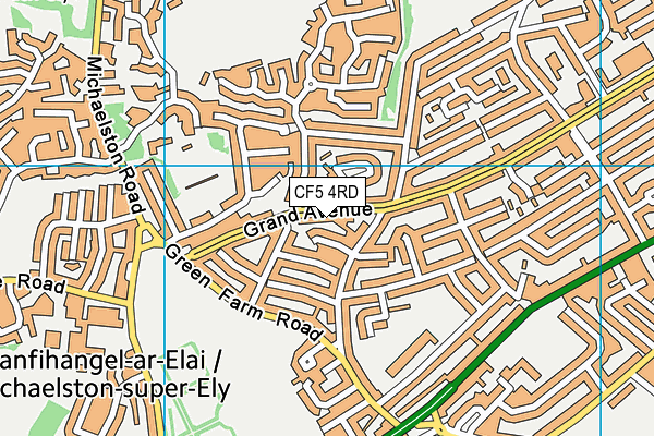 CF5 4RD map - OS VectorMap District (Ordnance Survey)