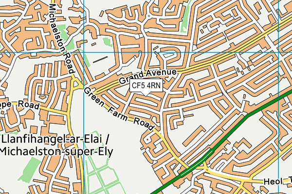 CF5 4RN map - OS VectorMap District (Ordnance Survey)