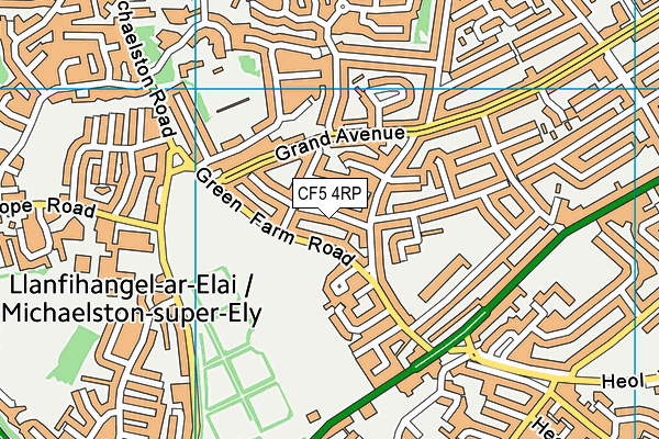 CF5 4RP map - OS VectorMap District (Ordnance Survey)