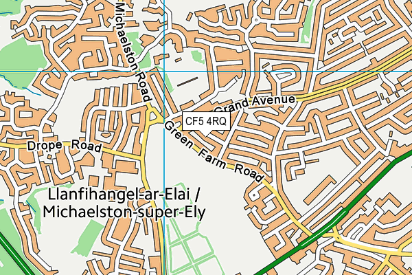 CF5 4RQ map - OS VectorMap District (Ordnance Survey)