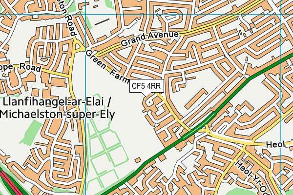 CF5 4RR map - OS VectorMap District (Ordnance Survey)