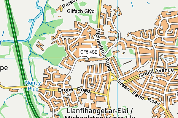 CF5 4SE map - OS VectorMap District (Ordnance Survey)