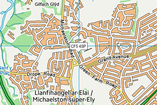 CF5 4SP map - OS VectorMap District (Ordnance Survey)