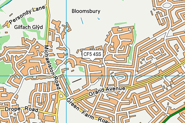 CF5 4SS map - OS VectorMap District (Ordnance Survey)