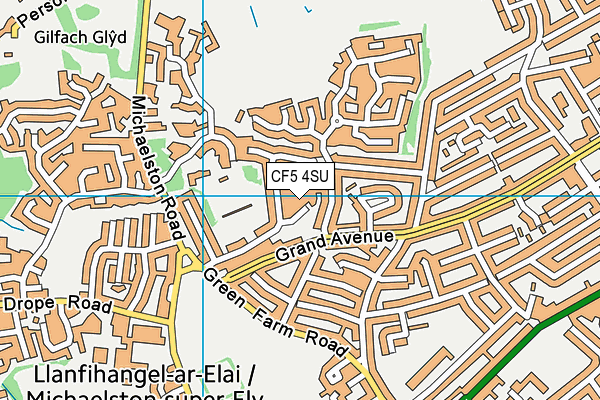 CF5 4SU map - OS VectorMap District (Ordnance Survey)