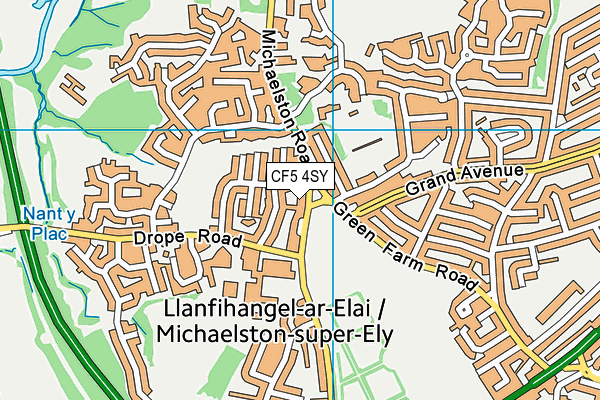 CF5 4SY map - OS VectorMap District (Ordnance Survey)