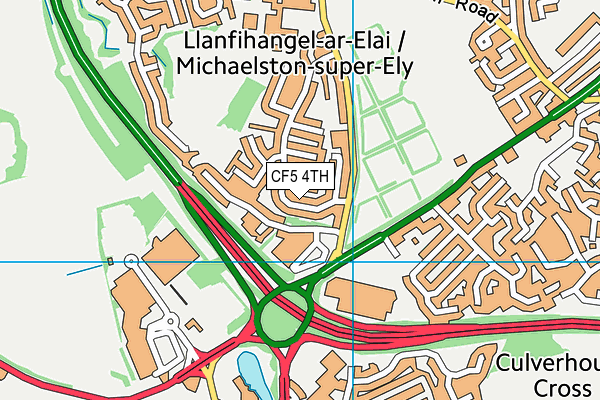 CF5 4TH map - OS VectorMap District (Ordnance Survey)