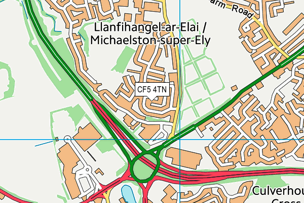 CF5 4TN map - OS VectorMap District (Ordnance Survey)