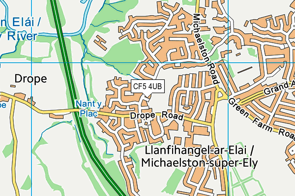 CF5 4UB map - OS VectorMap District (Ordnance Survey)