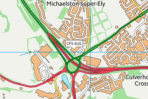 CF5 4UG map - OS VectorMap District (Ordnance Survey)