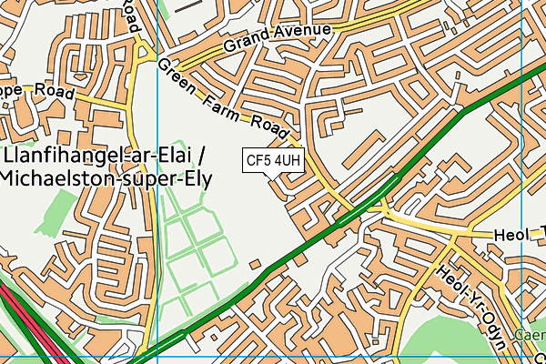 CF5 4UH map - OS VectorMap District (Ordnance Survey)